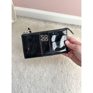 Coach JULIA OP Patent Leather Zippy Monogram Convertible Clutch Wallet Wristlet